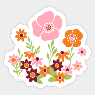 Pretty Retro Floral Sticker